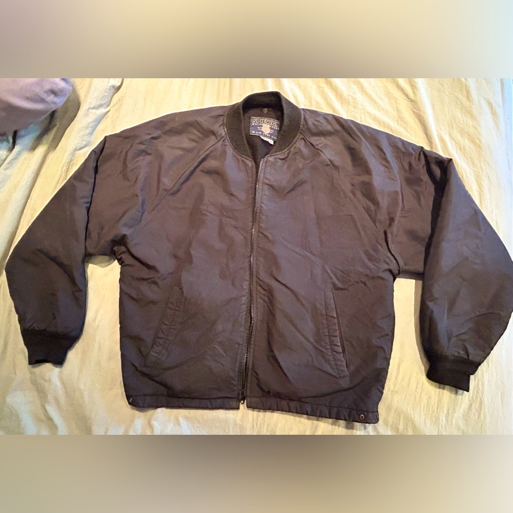 SPIEWAK BOMBER JACKET golden fleece MADE IN USA Size L Black New York Outerwear